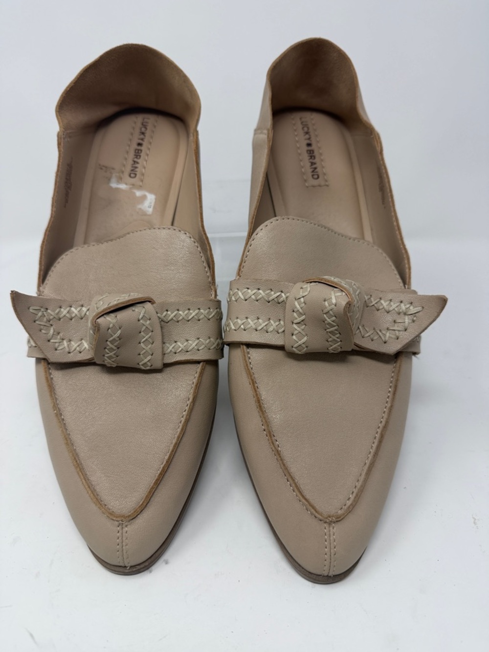 Lucky Brand Abelle Taupe Leather Slip-On Loafers Size 11 - Picture 3 of 7
